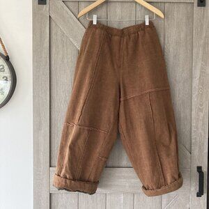 100% Cotton, Quilted, Warm Harem Pants, OS , cinamon color